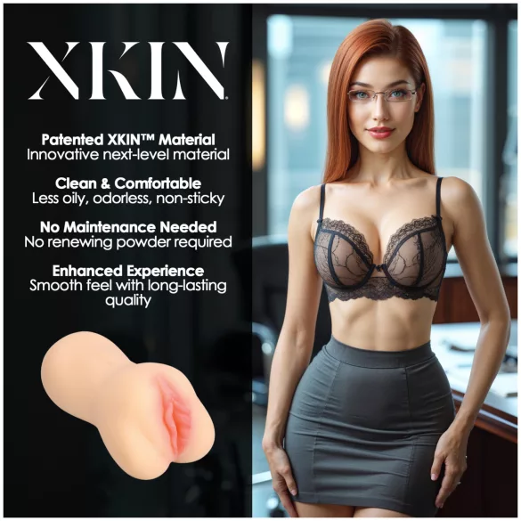 XKIN Amber Blowfiled - realistická umělá vagína masturbátor (přírodní)