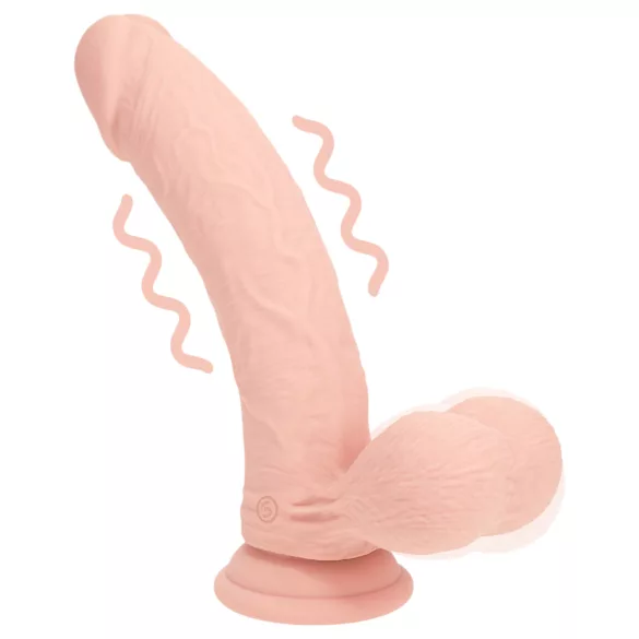 RealRock - realistický vibrátor s dvojitou hustotou (tělová barva) - 15 cm