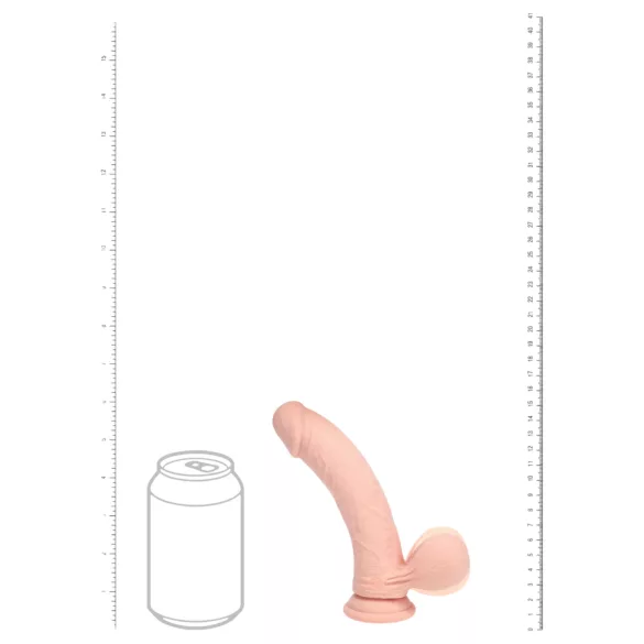 RealRock - realistický vibrátor s dvojitou hustotou (tělová barva) - 15 cm