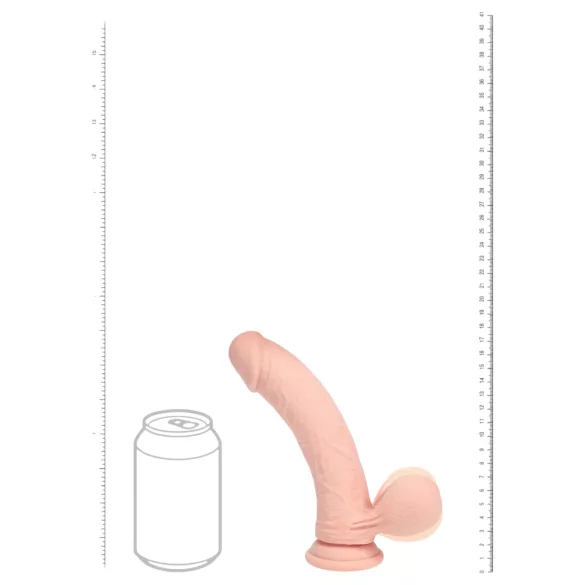 RealRock - realistický vibrátor s dvojitou hustotou (tělová barva) - 18 cm