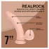 RealRock - realistický vibrátor s dvojitou hustotou (tělová barva) - 18 cm