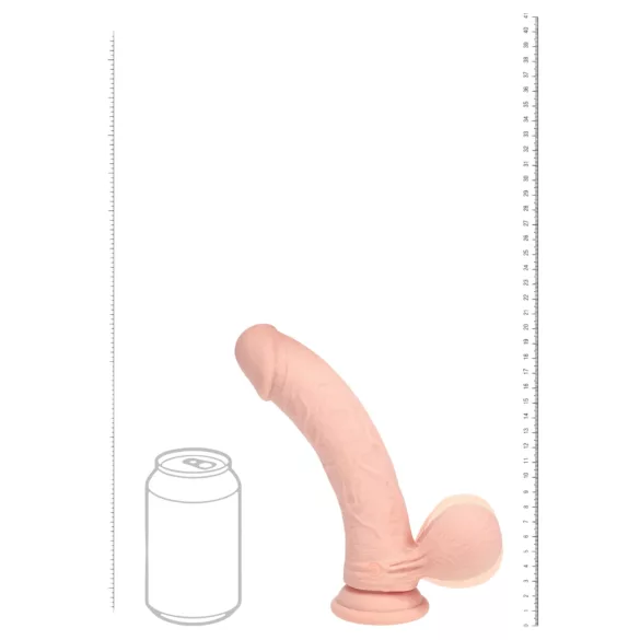 RealRock - realistický vibrátor s dvojitou hustotou (tělová barva) - 20 cm