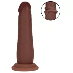   RealRock - realistické dildo s dvojitou hustotou (hnědé) - 15,5 cm