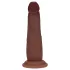 RealRock - realistické dildo s dvojitou hustotou (hnědé) - 15,5 cm