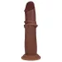 RealRock - realistické dildo s dvojitou hustotou (hnědé) - 15,5 cm