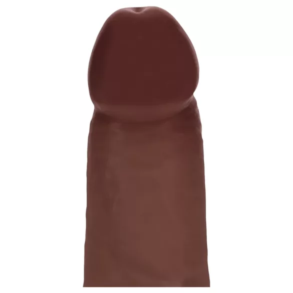 RealRock - realistické dildo s dvojitou hustotou (hnědé) - 15,5 cm