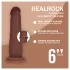 RealRock - realistické dildo s dvojitou hustotou (hnědé) - 15,5 cm