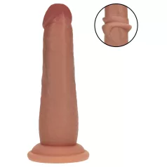  RealRock - realistické dildo s dvojitou hustotou (opálené) - 15,5 cm