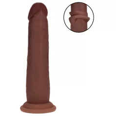   RealRock - realistické dildo s dvojitou hustotou (hnědé) - 18,5 cm