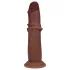 RealRock - realistické dildo s dvojitou hustotou (hnědé) - 18,5 cm