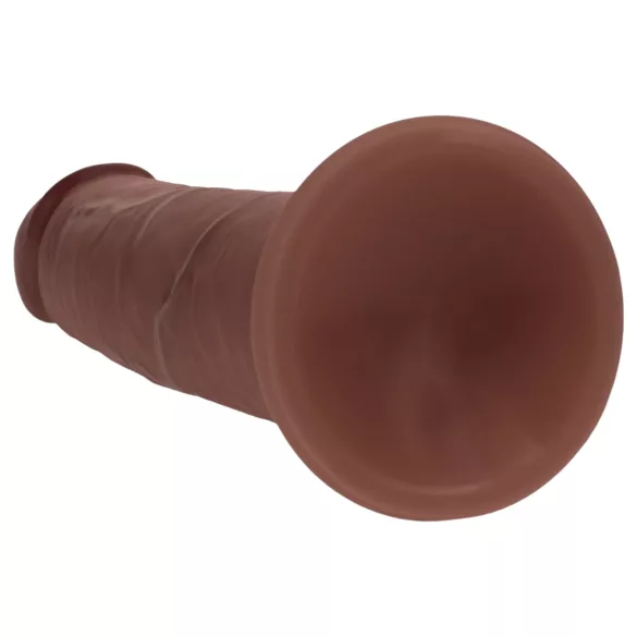 RealRock - realistické dildo s dvojitou hustotou (hnědé) - 18,5 cm