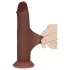 RealRock - realistické dildo s dvojitou hustotou (hnědé) - 18,5 cm