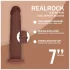 RealRock - realistické dildo s dvojitou hustotou (hnědé) - 18,5 cm