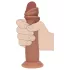 RealRock - realistické dildo s dvojitou hustotou (opálené) - 18,5 cm