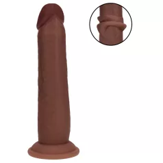   RealRock - realistické dildo s dvojitou hustotou (hnědé) - 20,5 cm