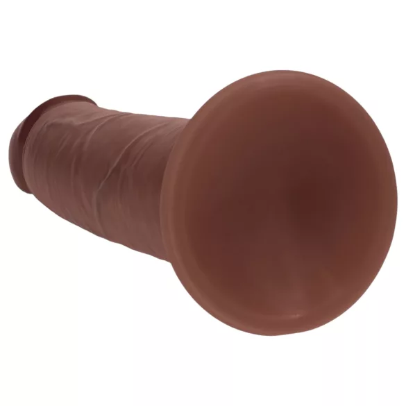 RealRock - realistické dildo s dvojitou hustotou (hnědé) - 20,5 cm