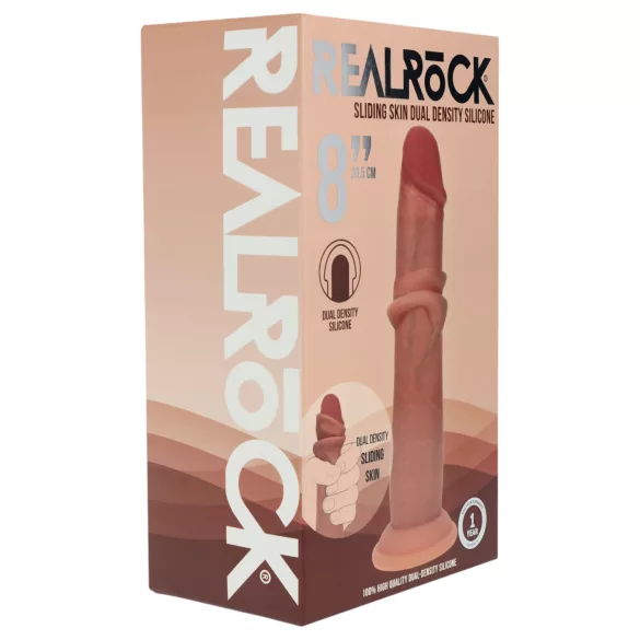 RealRock - realistické dildo s dvojitou hustotou (opálené) - 20,5 cm