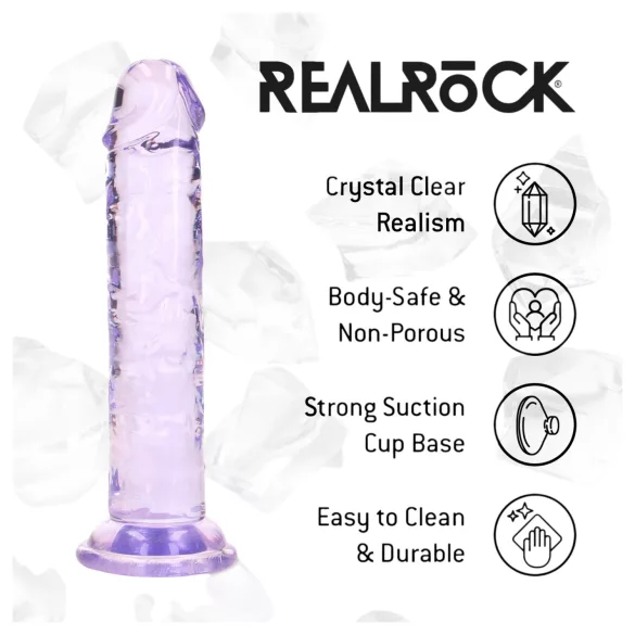 RealRock - realistické dildo s přísavkou (fialové) - 12,7 cm