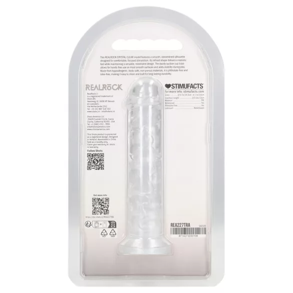RealRock - realistické dildo s přísavkou (průhledné) - 12,7 cm