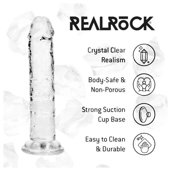 RealRock - realistické dildo s přísavkou (průhledné) - 12,7 cm