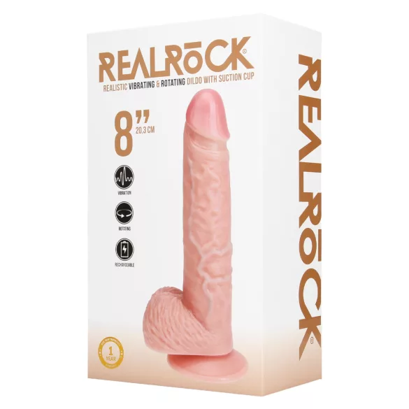 RealRock - rotační vibrátor - realistický vzhled - přírodní (20,5 cm)