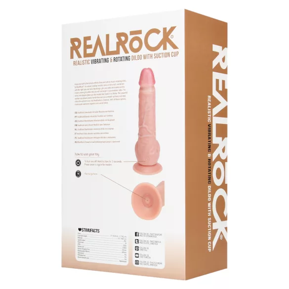 RealRock - rotační vibrátor - realistický vzhled - přírodní (20,5 cm)