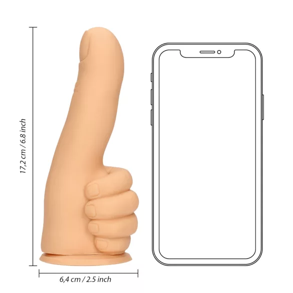 S-Line - dildo s palcem - realistický - tělová barva