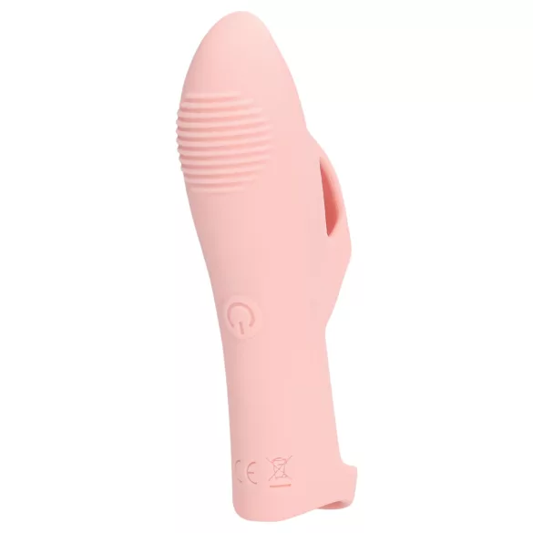 Loveline - prstový vibrátor s drážkami - růžový