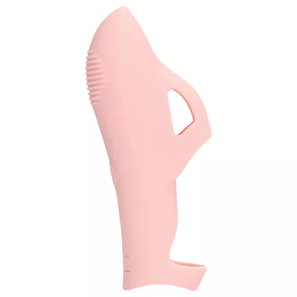 Loveline - prstový vibrátor s drážkami - růžový
