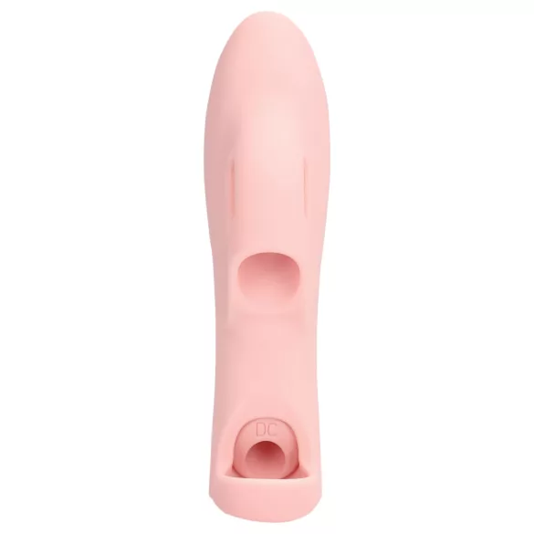Loveline - prstový vibrátor s drážkami - růžový