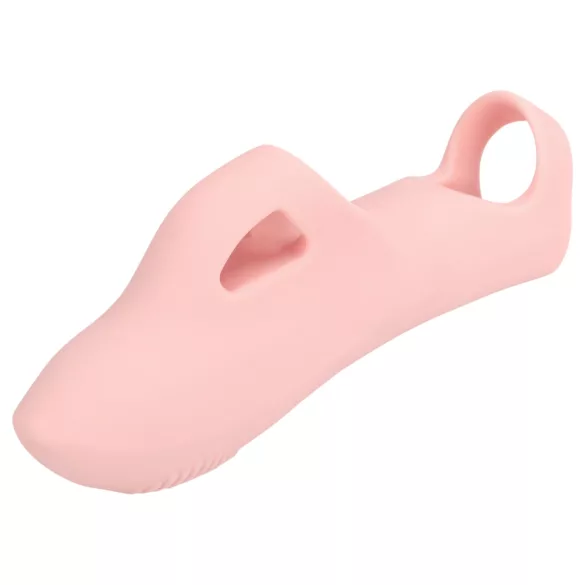 Loveline - prstový vibrátor s drážkami - růžový