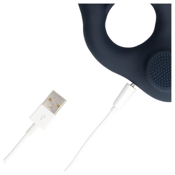 Loveline - vibrační erekční kroužek s klitorálním stimulátorem - šedý