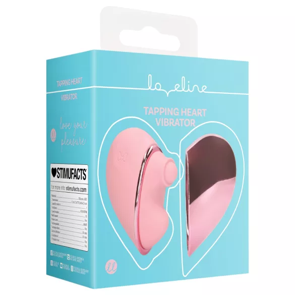 Loveline Tapping Heart - vibrační stimulátor klitorisu - dobíjecí - růžový