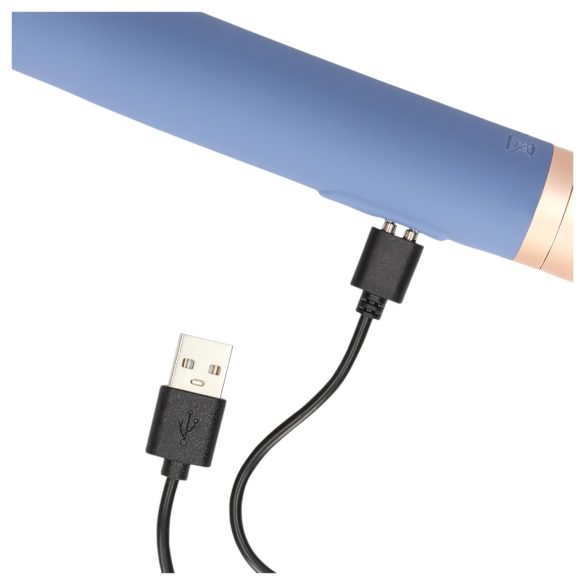 Loveline Travel - vibrátor na baterii s lubrikační nádržkou - modrý