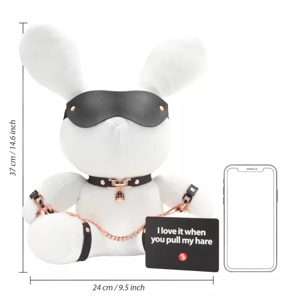 Bondage Rabbit - BDSM maska zajíček - bílá