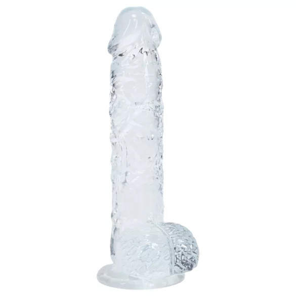 RealRock - realistické dildo s varlaty (průhledné) - 12,7 cm