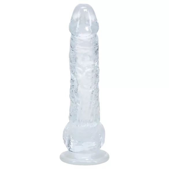 RealRock - realistické dildo s varlaty (průhledné) - 12,7 cm