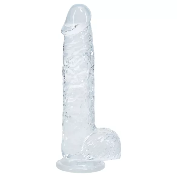 RealRock - realistické dildo s varlaty (průhledné) - 12,7 cm