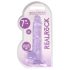 REALROCK - průhledný realistický dildo - fialový (17 cm)
