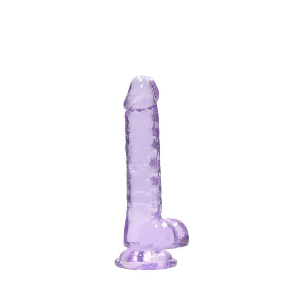 RealRock - realistické dildo - průhledné lila 17 cm