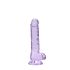REALROCK - průhledný realistický dildo - fialový (17 cm)