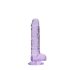 RealRock - realistické dildo - průhledné lila 17 cm