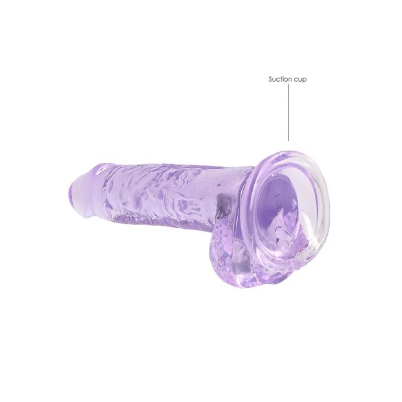 RealRock - realistické dildo - průhledné lila 17 cm