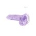 REALROCK - průhledný realistický dildo - fialový (17 cm)