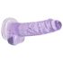 REALROCK - průhledný realistický dildo - fialový (17 cm)