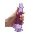 REALROCK - průhledný realistický dildo - fialový (17 cm)