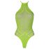 Ouch! - Svítící tělový body s pásky (neonová zelená) - XL-4XL