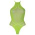 Ouch! - Svítící tělový body s pásky (neonová zelená) - XL-4XL