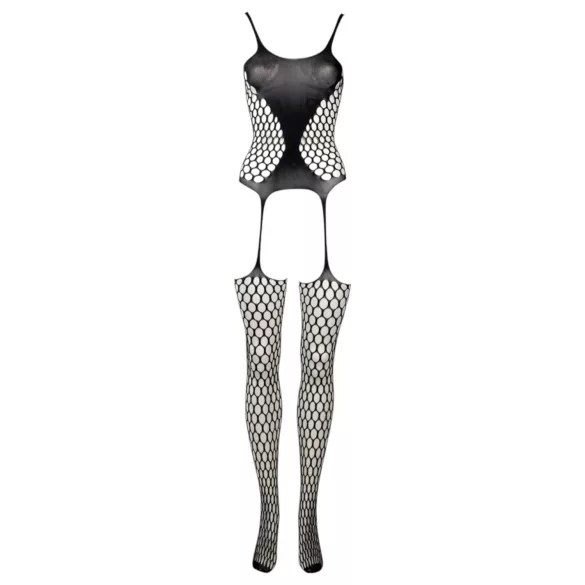 Le Désir - síťovaný set s puntíky - černý - S-XL