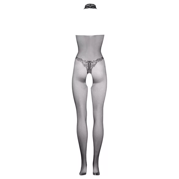 Le Désir - síťovaný overal s krajkou - černá - S-XL